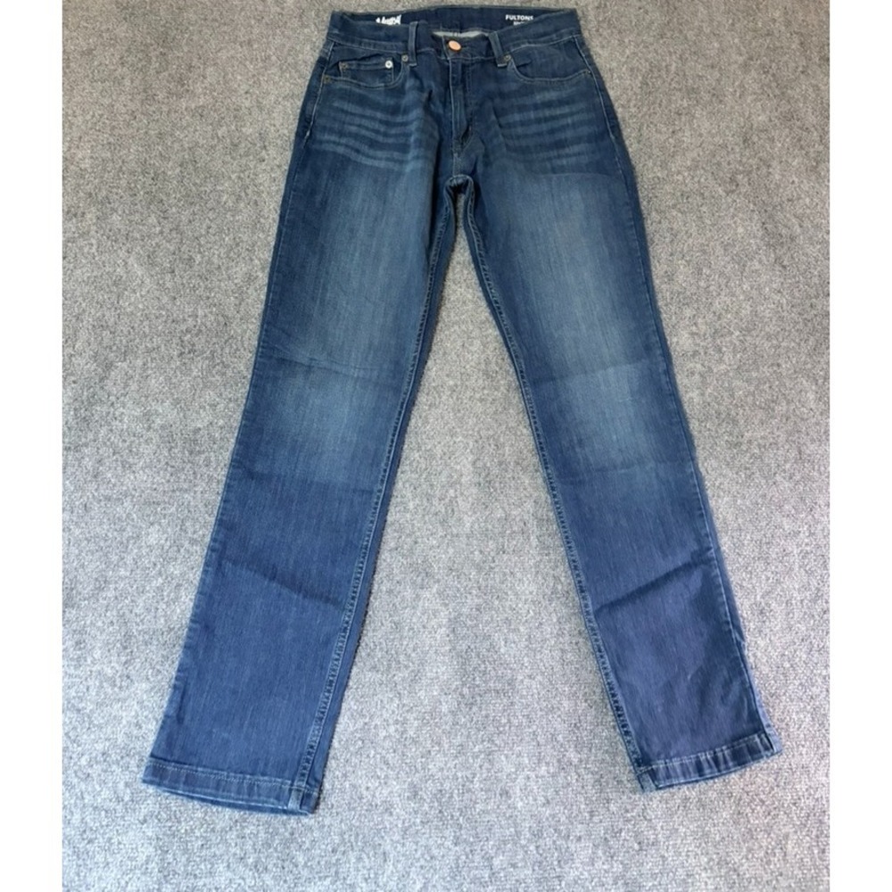 Mugsy‎ Jeans Mens Blue Fultons 5 Pocket Straight Stretch Dark Wash Size 32X32